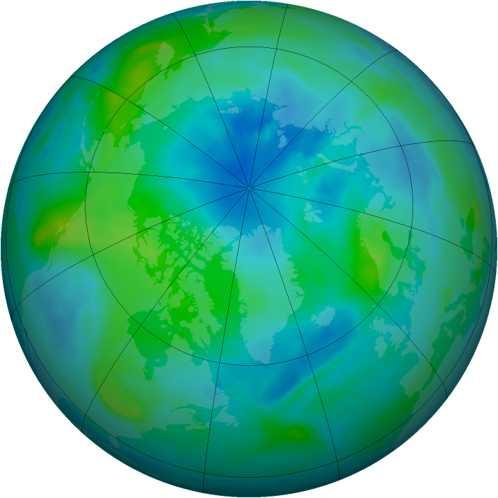 Arctic ozone map for 28 September 2009